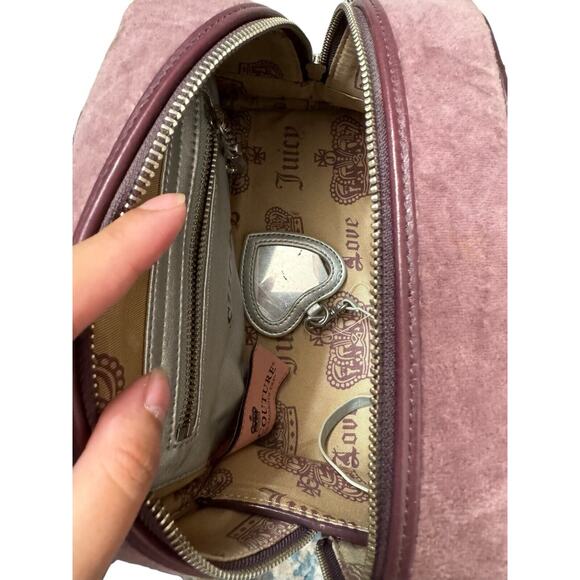 Juicy Couture Authentic Rare Vintage y2k Dusty Purple Velour Bowler Bag TOP MINT - Picture 10 of 14